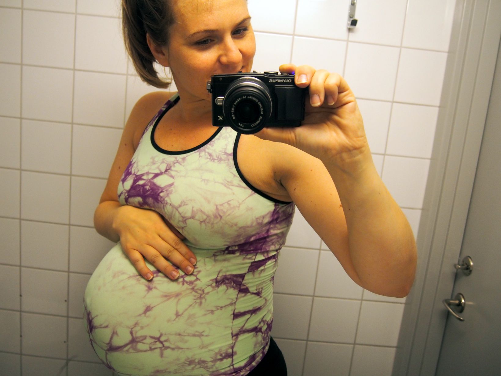 Sist jag var på gymmet, gravid i v. 38